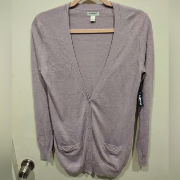 Old Navy NWT Purple Longline Button Down Cardigan Sweater Sz S-Y2K Cotton Blend - Picture 1 of 6